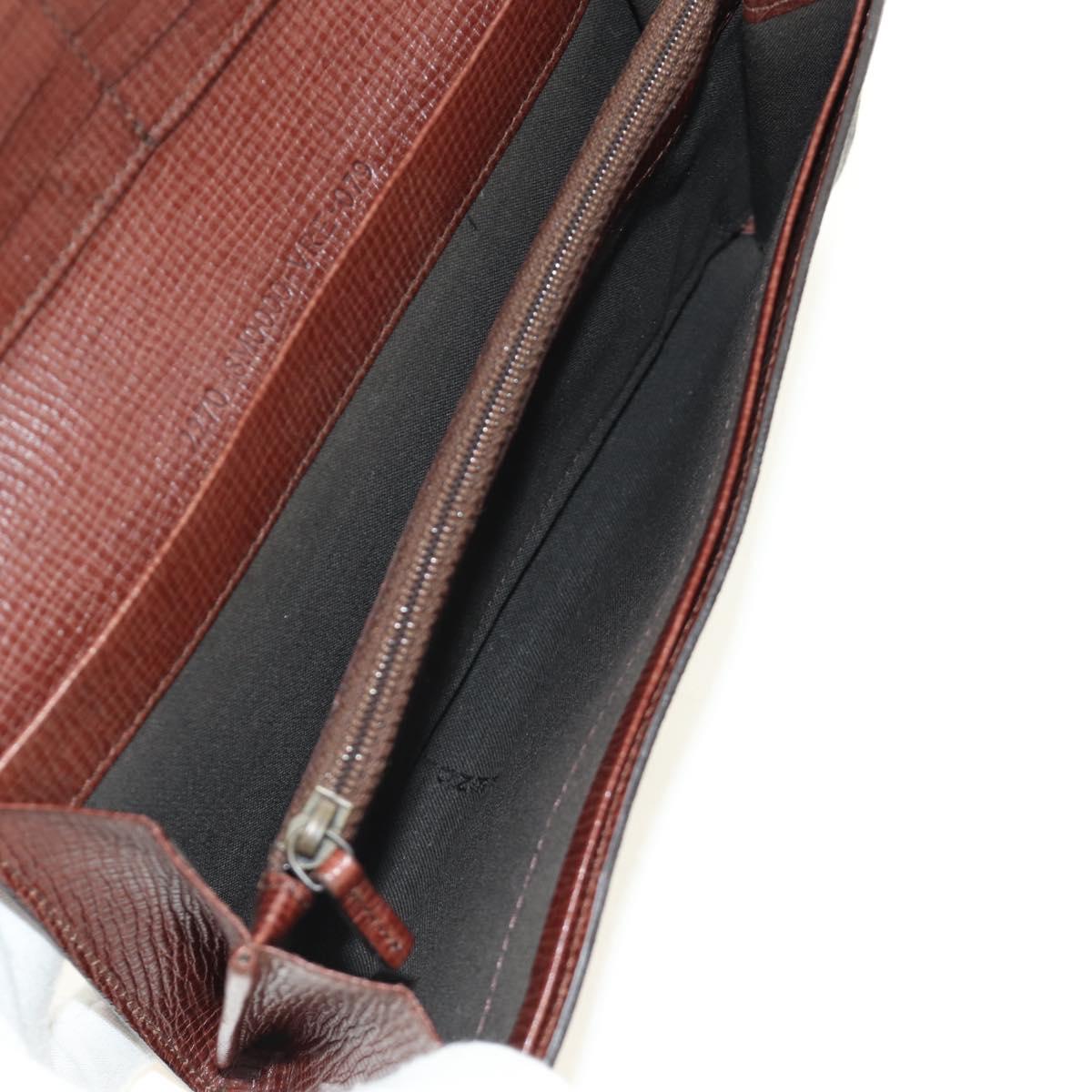 FENDI Zucca Canvas Long Wallet Black Brown Auth 190427V