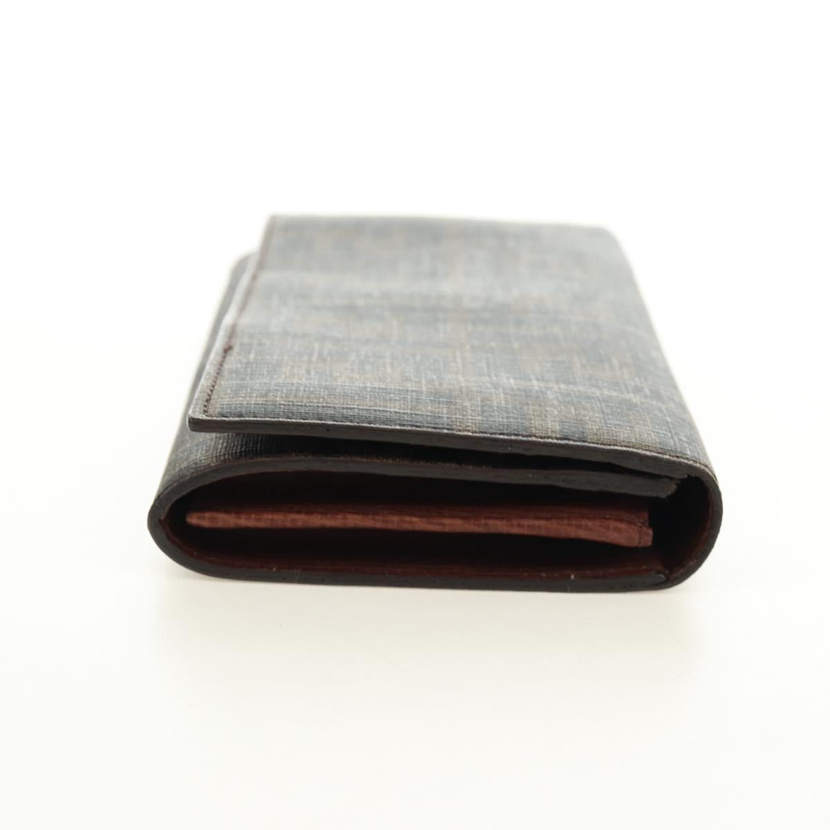 FENDI Zucca Canvas Long Wallet Black Brown Auth 190427V