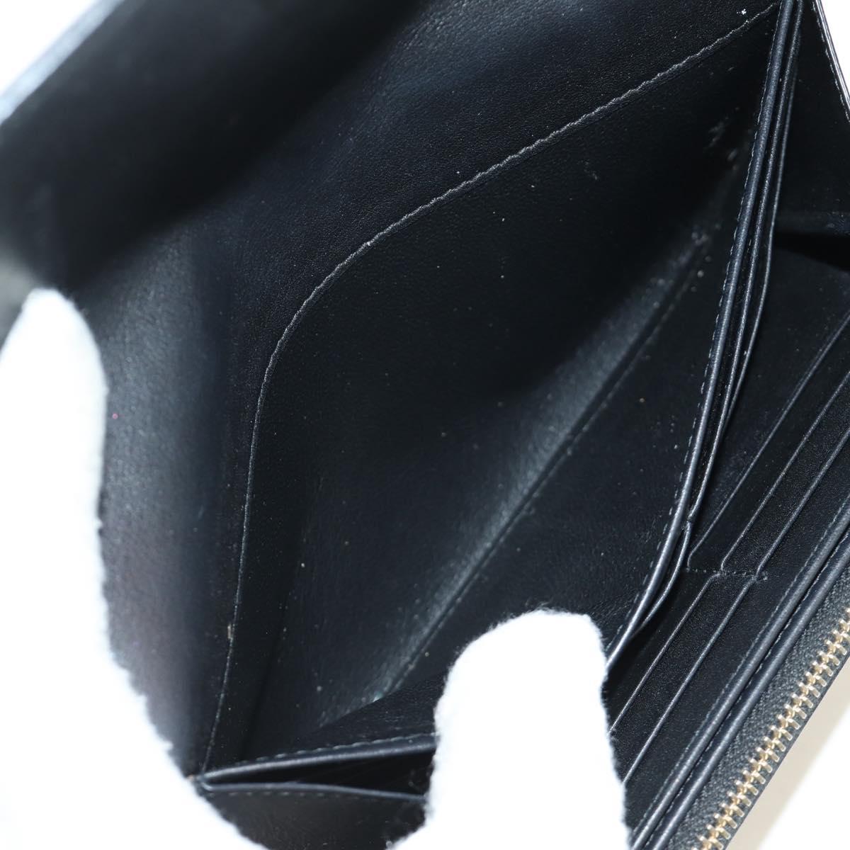 SAINT LAURENT Y Line Long Wallet Leather Black Gold 314995 Auth 190428A