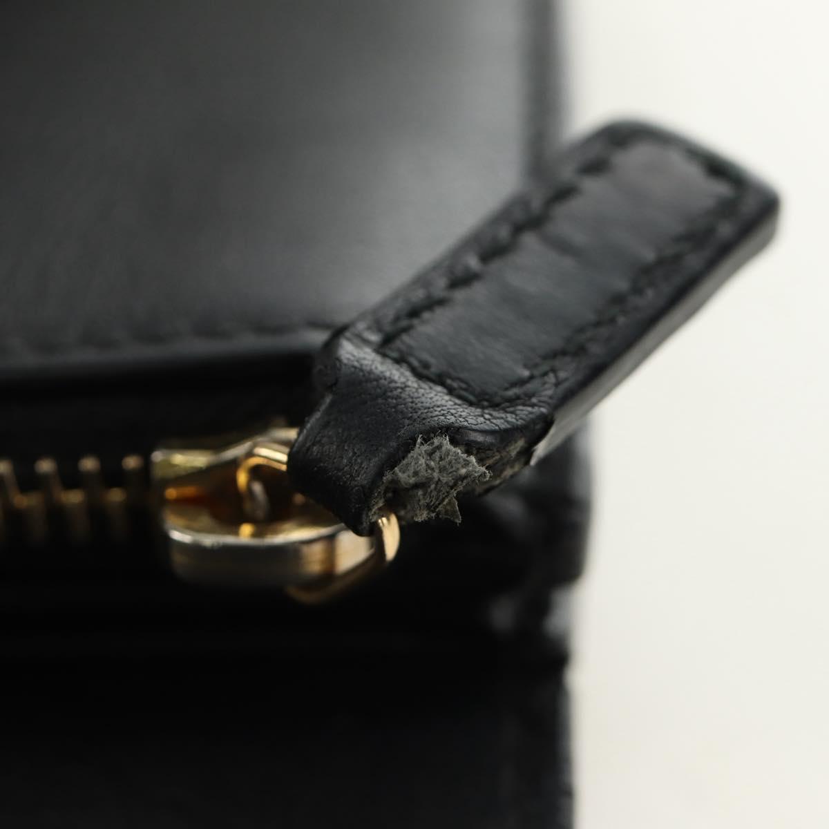 SAINT LAURENT Y Line Long Wallet Leather Black Gold 314995 Auth 190428A