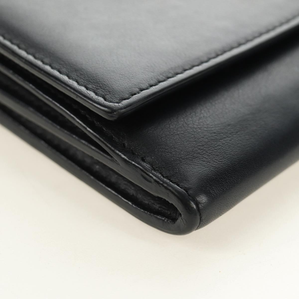 SAINT LAURENT Y Line Long Wallet Leather Black Gold 314995 Auth 190428A