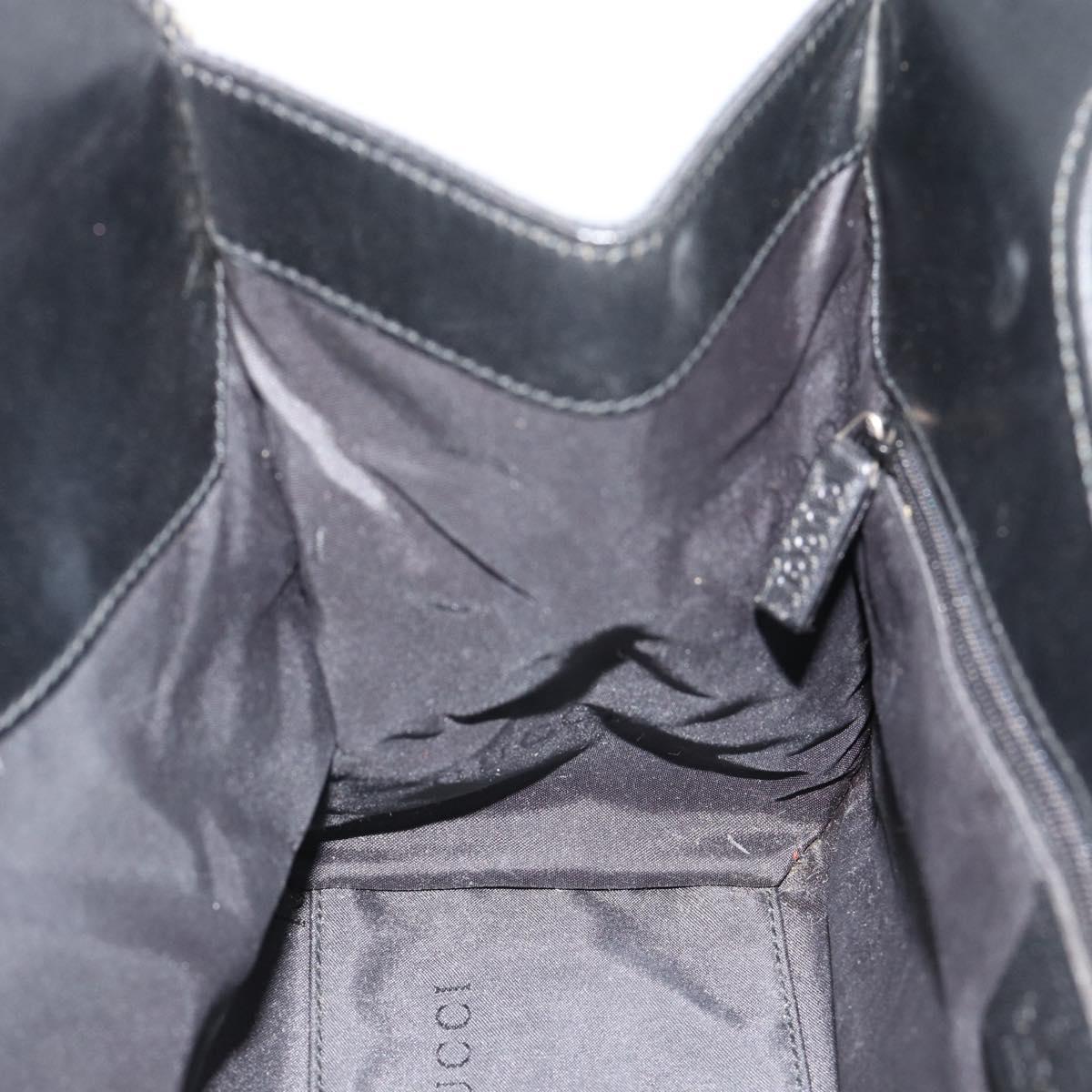 GUCCI GG Canvas Jackie Hand Bag Black Silver 002 1067 Auth 190433A