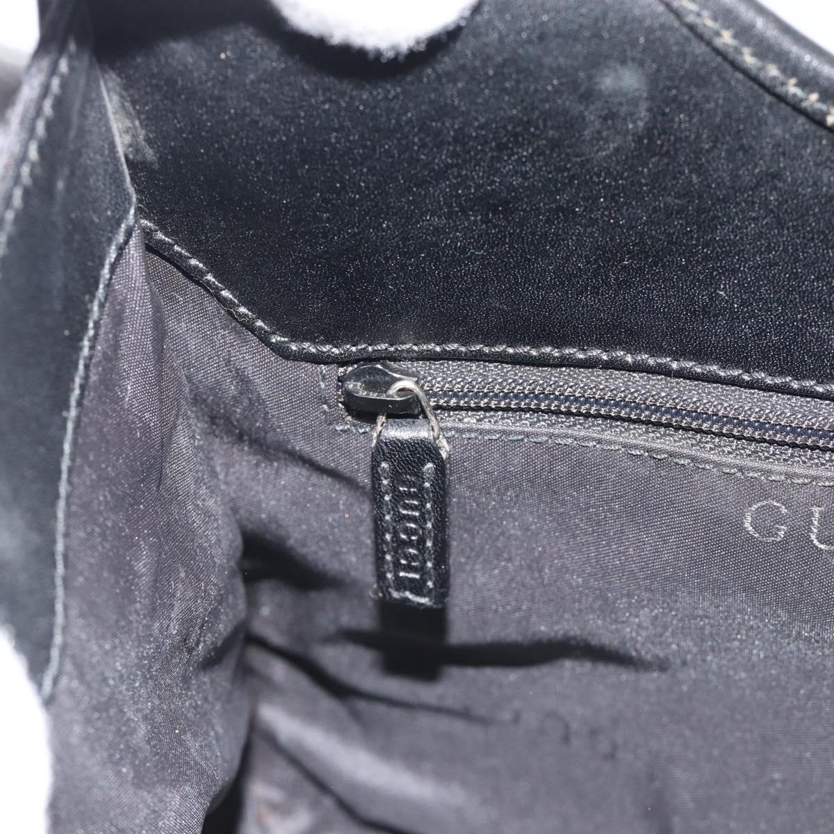 GUCCI GG Canvas Jackie Hand Bag Black Silver 002 1067 Auth 190433A