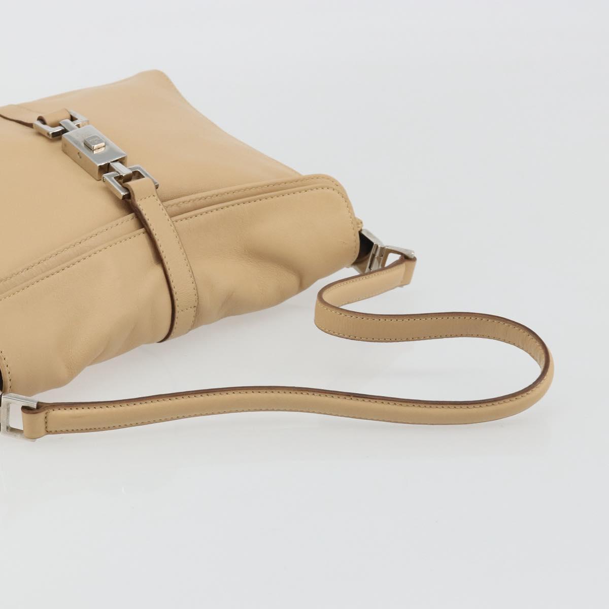 GUCCI Jackie Shoulder Bag Leather Beige Silver 001 3734 Auth 190435V