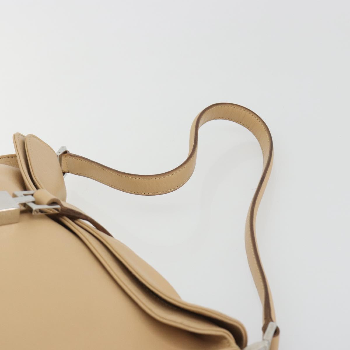 GUCCI Jackie Shoulder Bag Leather Beige Silver 001 3734 Auth 190435V