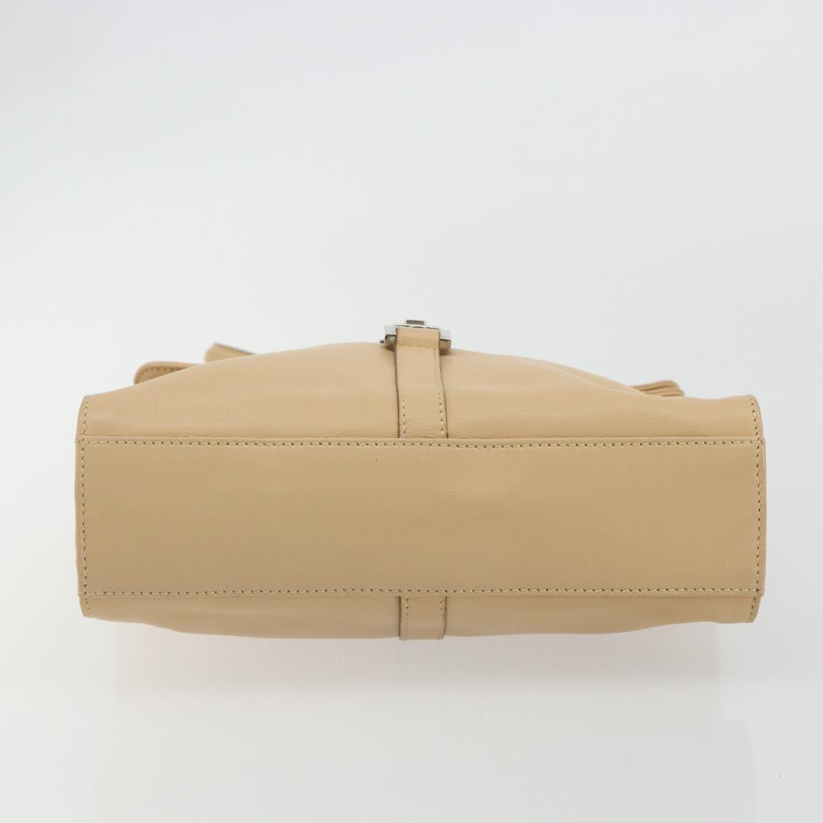 GUCCI Jackie Shoulder Bag Leather Beige Silver 001 3734 Auth 190435V