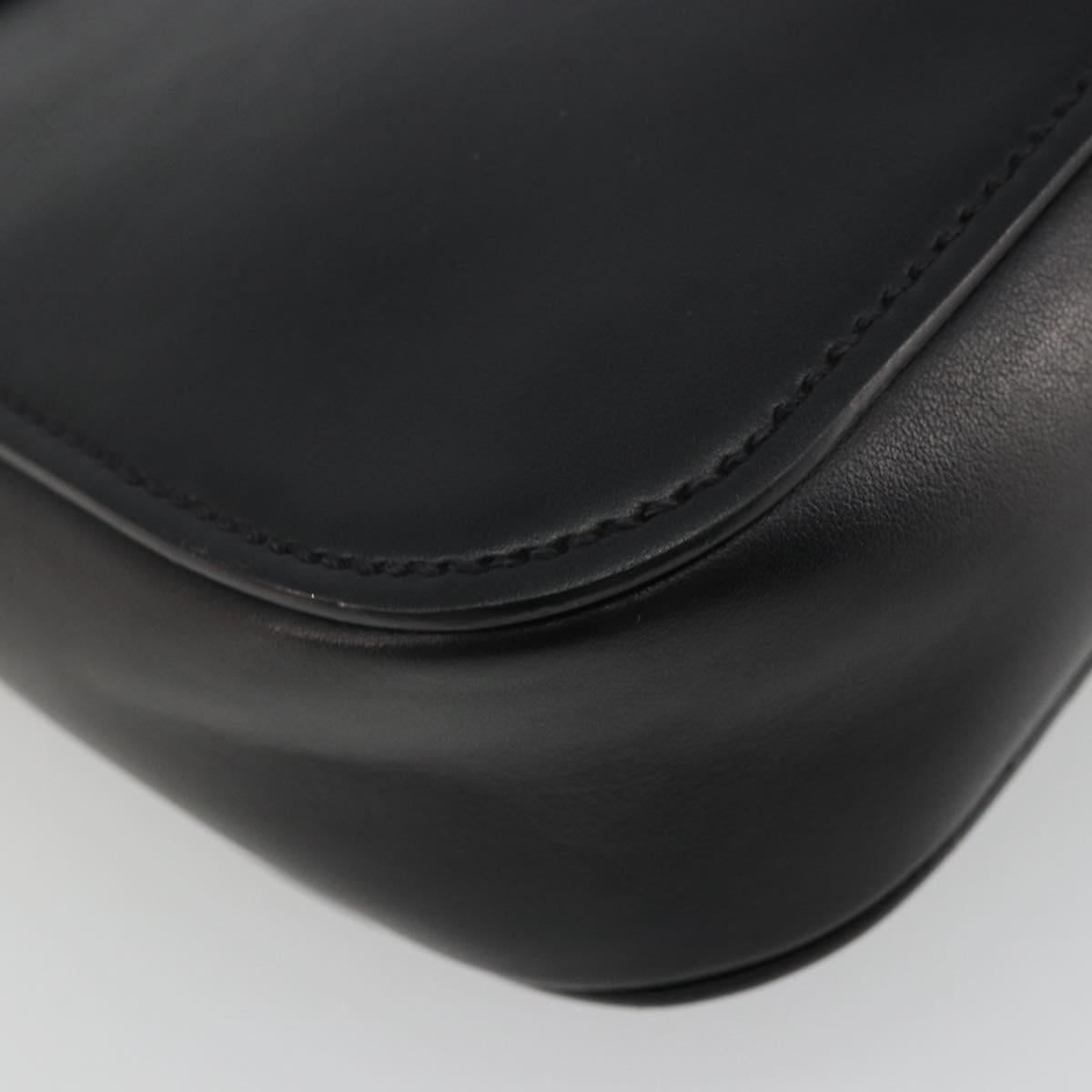 Miu Miu Shoulder Bag Leather Black Gold Auth 190450M