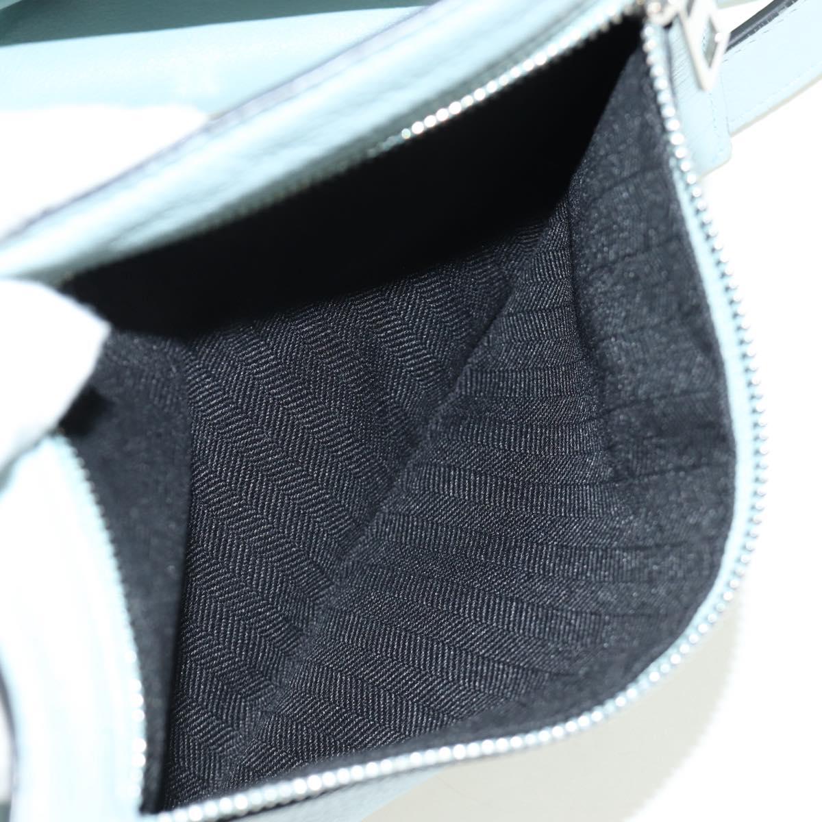 LOEWE Hammock Hand Bag Leather 2way Light Blue Silver Auth 190453A