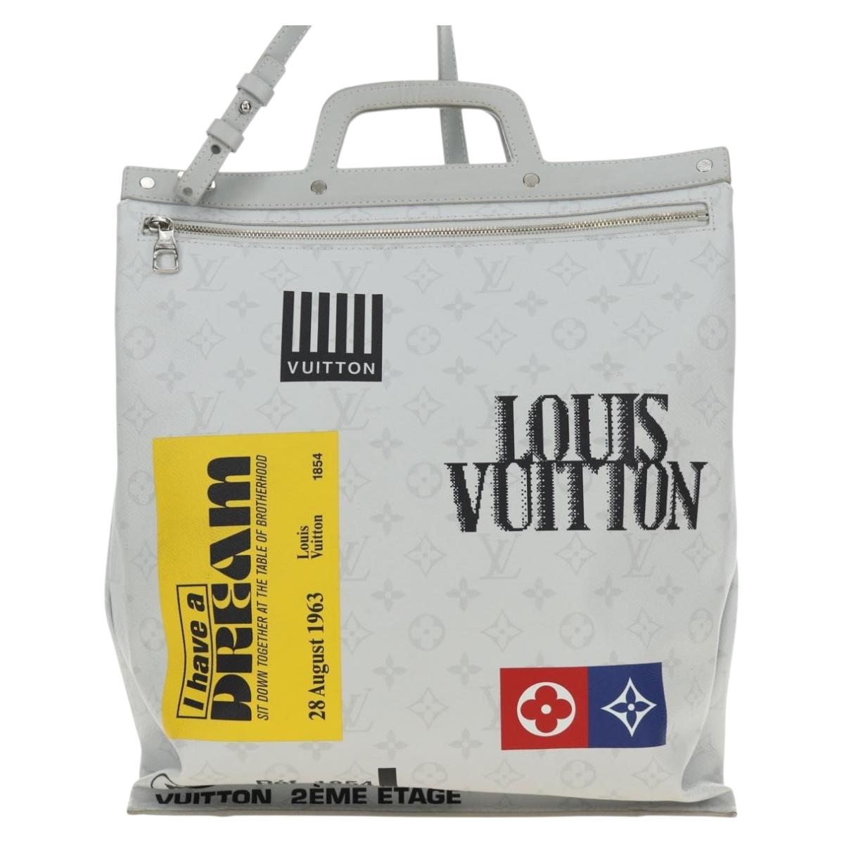 LOUIS VUITTON Monogram White Flat Vertical 2way Multicolor M44627 Auth 190470M