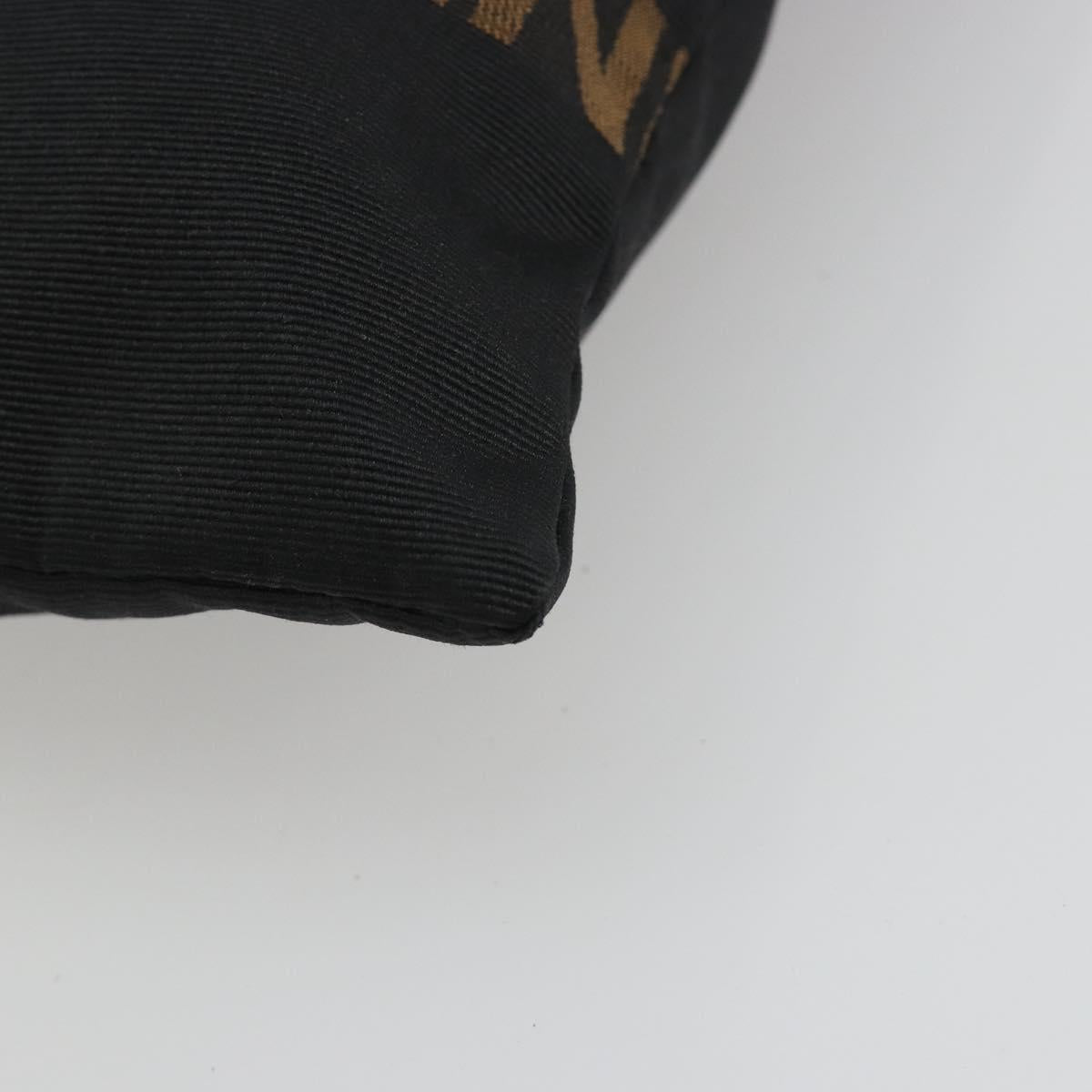 FENDI Tote Bag Canvas Black Gold Auth 190475