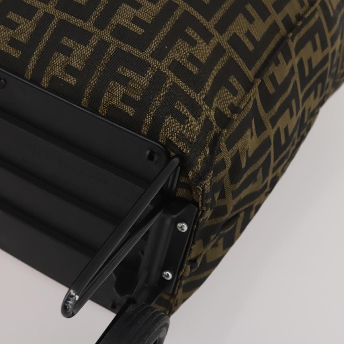 FENDI Zucca Canvas Carry Bag Black Brown Auth 190485