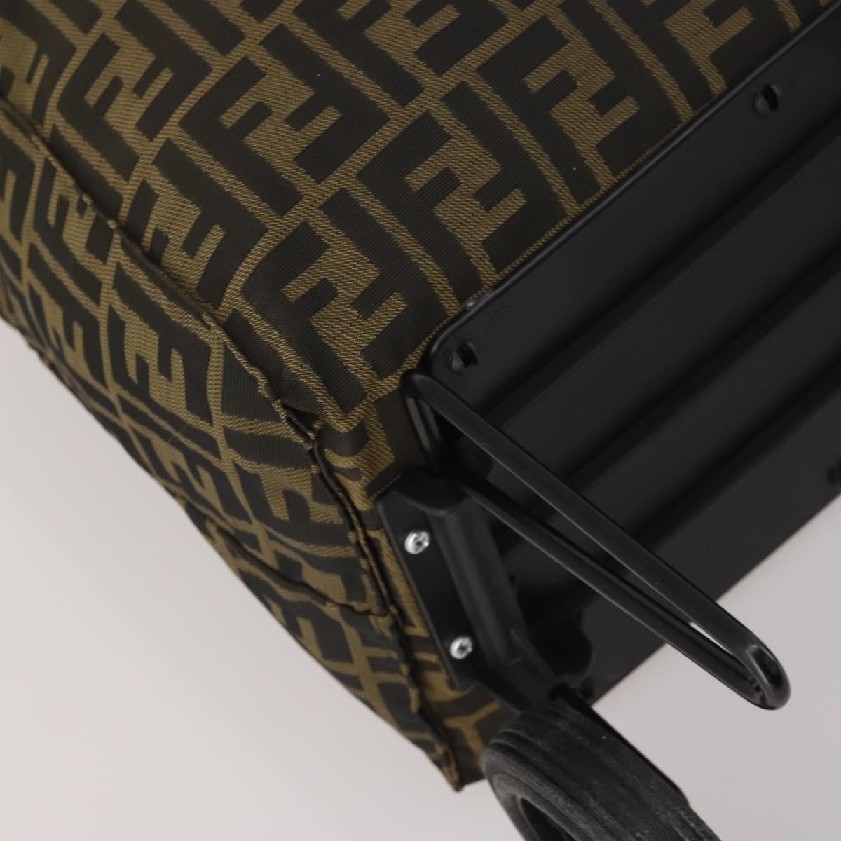 FENDI Zucca Canvas Carry Bag Black Brown Auth 190485