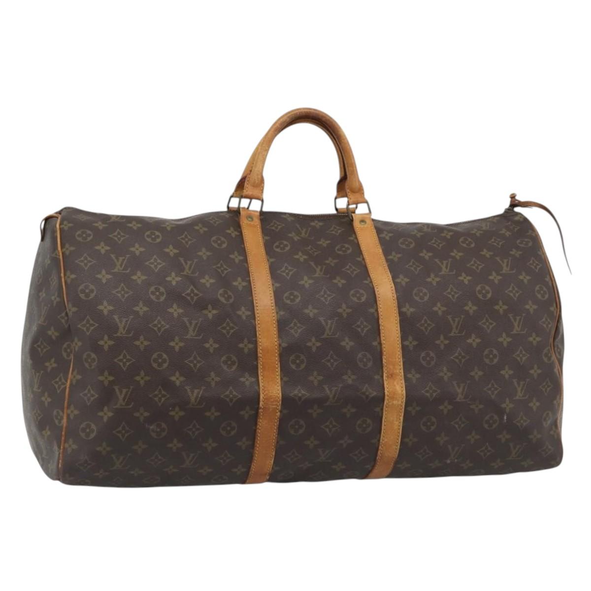 LOUIS VUITTON Monogram Keepall 60 Boston Bag M41422 LV Auth 190488