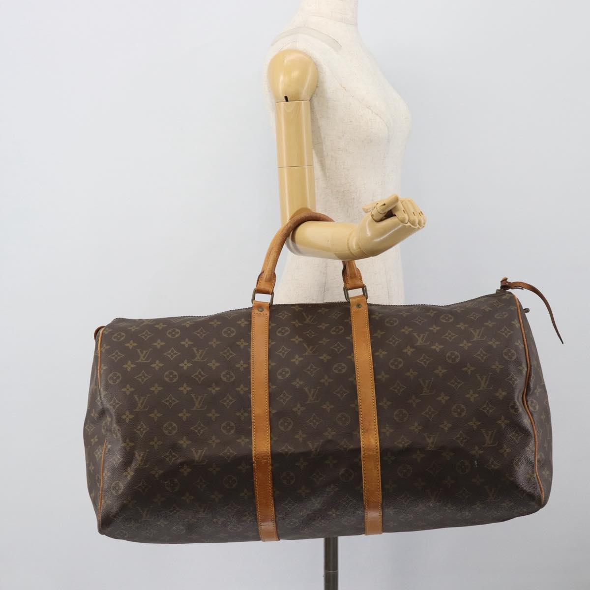 LOUIS VUITTON Monogram Keepall 60 Boston Bag M41422 LV Auth 190488