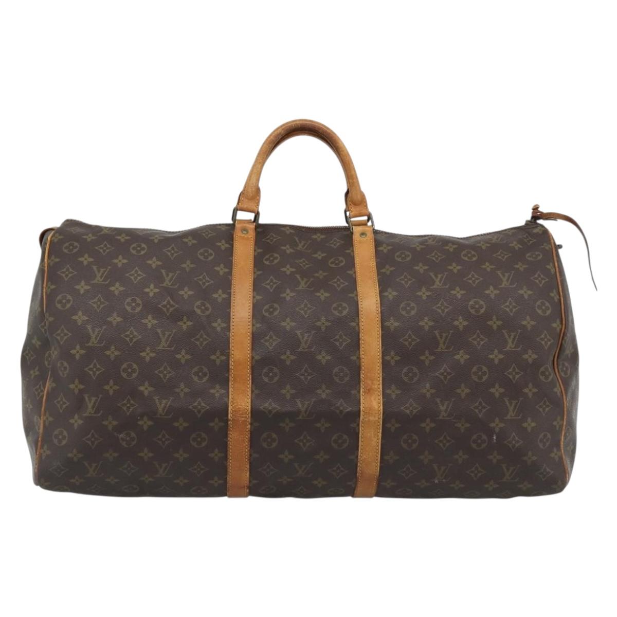 LOUIS VUITTON Monogram Keepall 60 Boston Bag M41422 LV Auth 190488