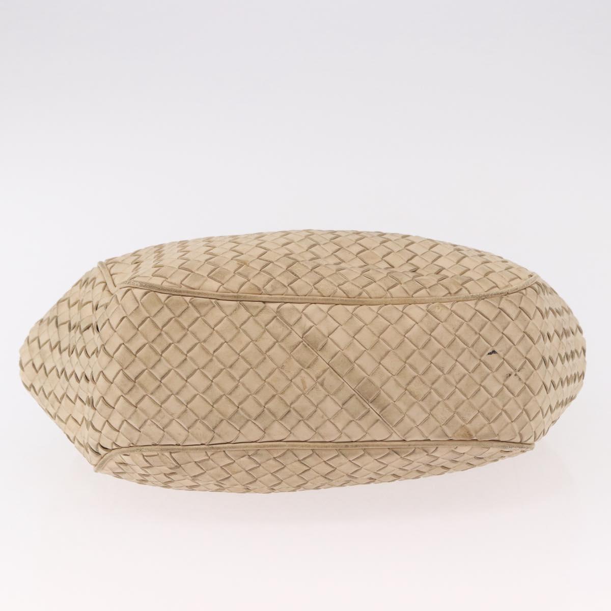 BOTTEGA VENETA INTRECCIATO Shoulder Bag Leather Ivory Gold Auth 190502