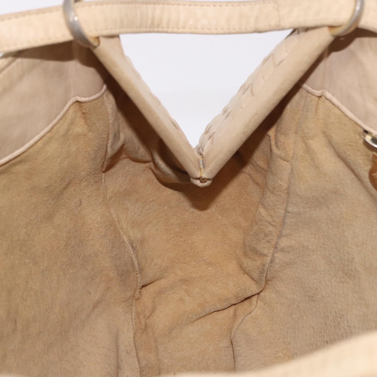 BOTTEGA VENETA INTRECCIATO Shoulder Bag Leather Ivory Gold Auth 190502
