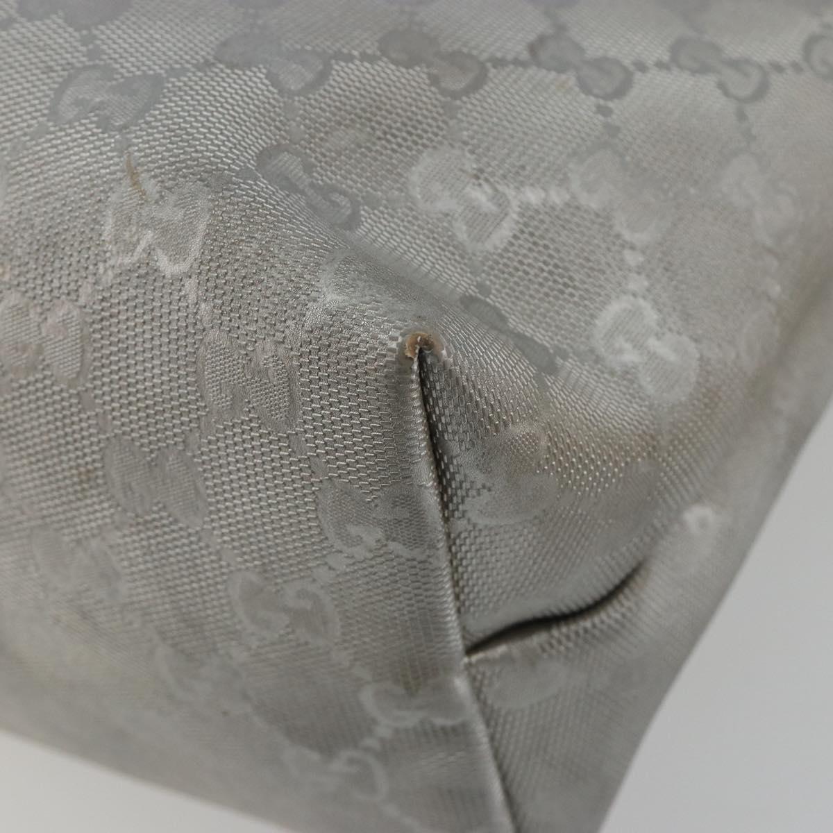 GUCCI GG implementation Tote Bag PVC Silver 211137 Auth 190504A