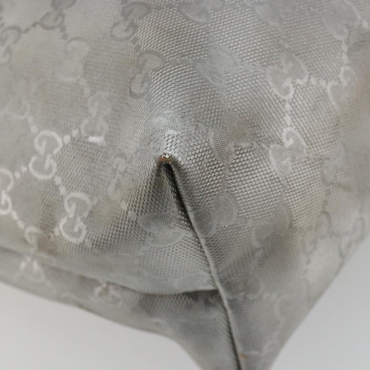 GUCCI GG implementation Tote Bag PVC Silver 211137 Auth 190504A