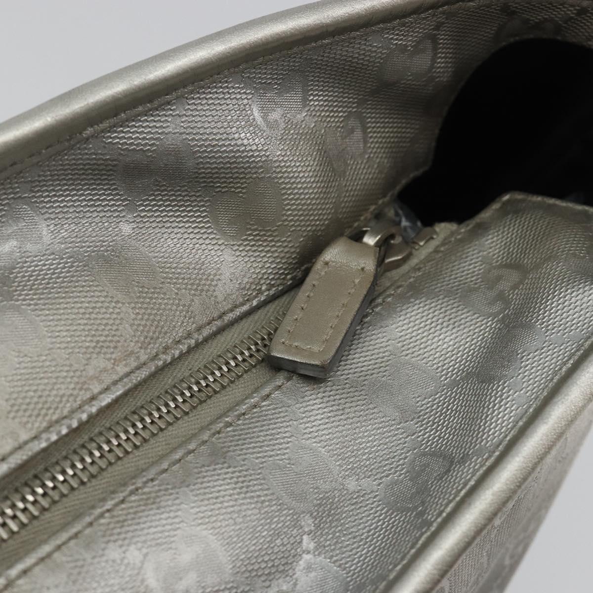 GUCCI GG implementation Tote Bag PVC Silver 211137 Auth 190504A
