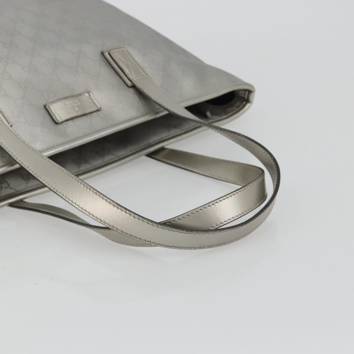 GUCCI GG implementation Tote Bag PVC Silver 211137 Auth 190504A