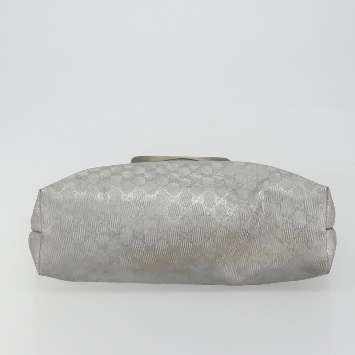 GUCCI GG implementation Tote Bag PVC Silver 211137 Auth 190504A