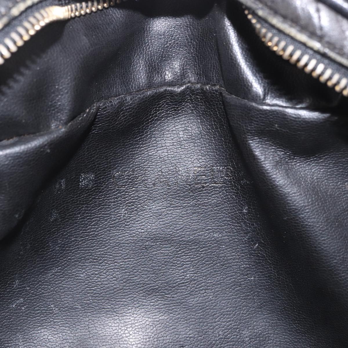 CHANEL Matelasse Body Bag Lamb Skin Black Gold CC Auth 190512