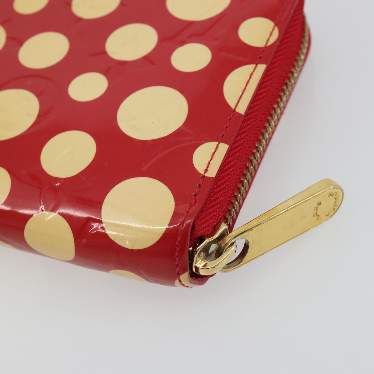 LOUIS VUITTON Monogram Vernis Zippy Wallet Long Rouge M91572 LV Auth 190517