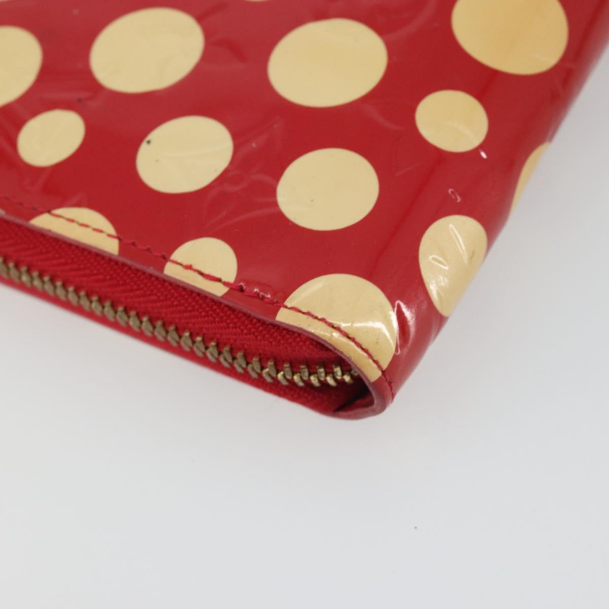 LOUIS VUITTON Monogram Vernis Zippy Wallet Long Rouge M91572 LV Auth 190517