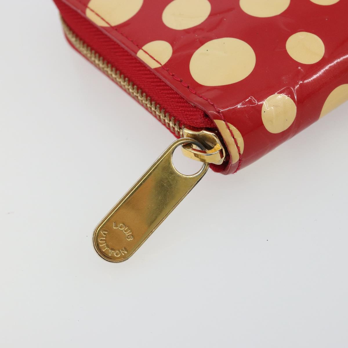 LOUIS VUITTON Monogram Vernis Zippy Wallet Long Rouge M91572 LV Auth 190517