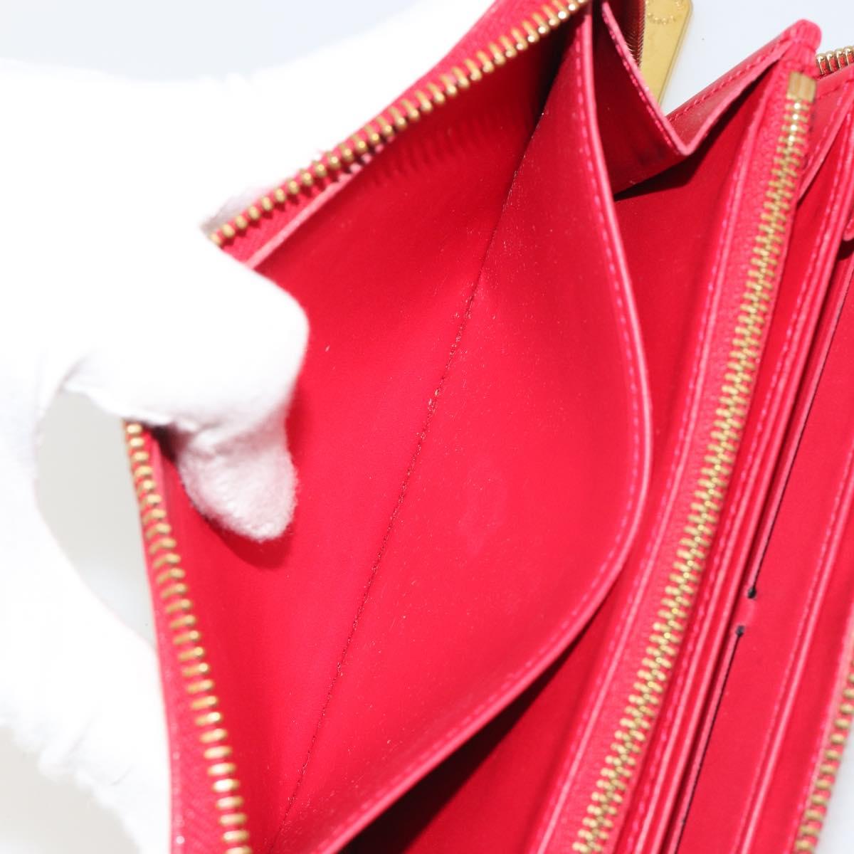 LOUIS VUITTON Monogram Vernis Zippy Wallet Long Rouge M91572 LV Auth 190517
