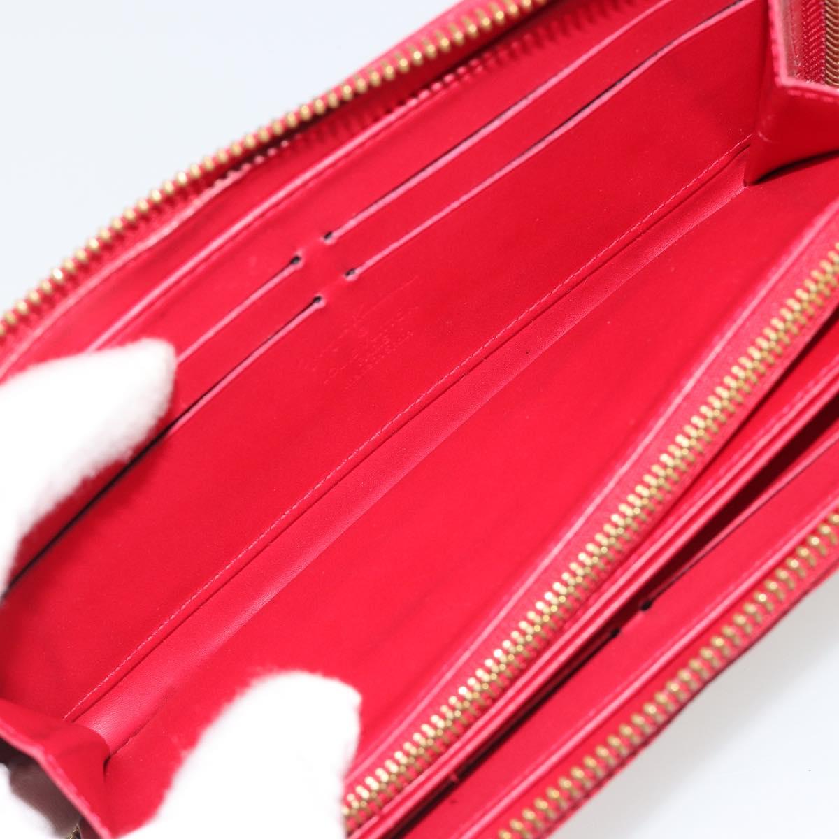 LOUIS VUITTON Monogram Vernis Zippy Wallet Long Rouge M91572 LV Auth 190517