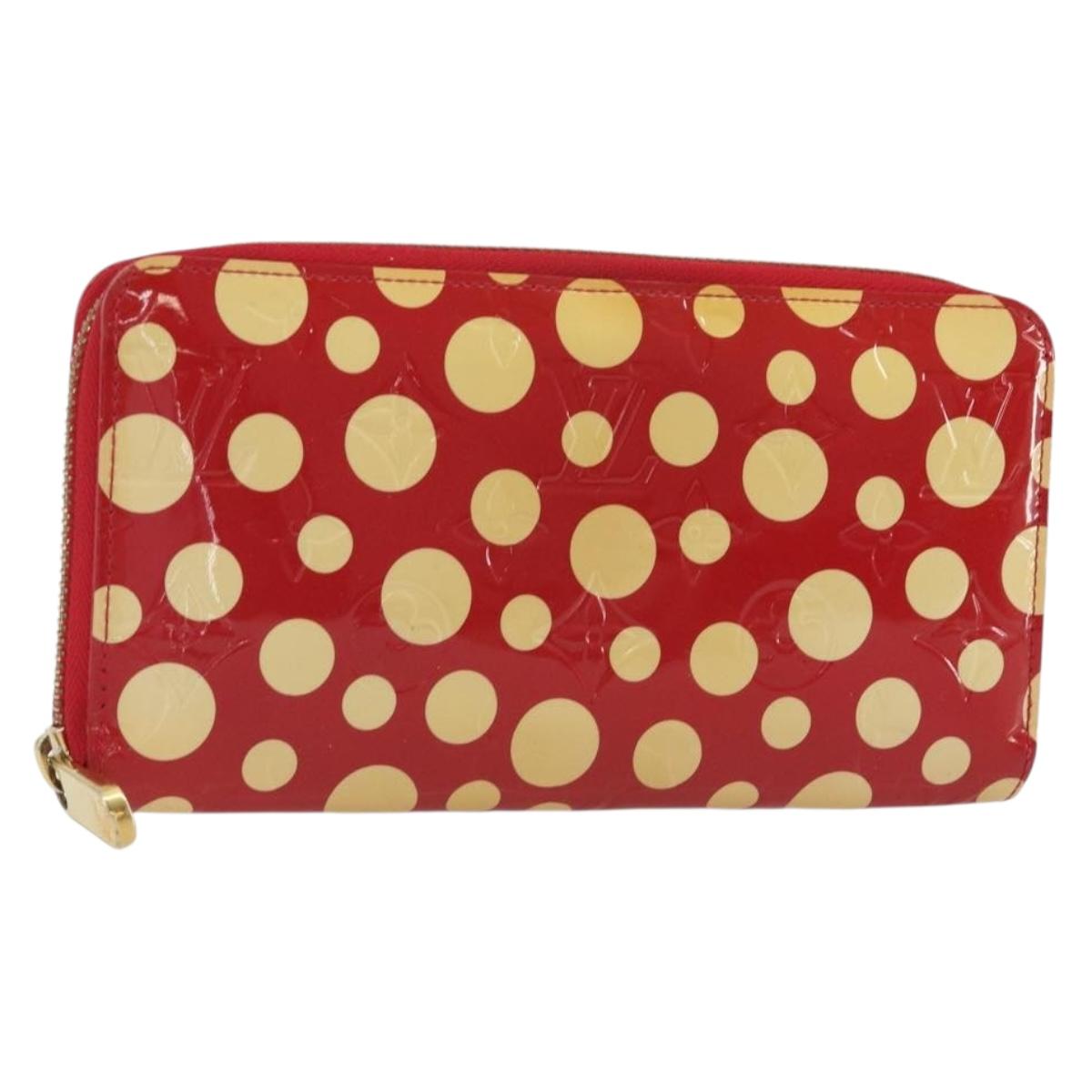 LOUIS VUITTON Monogram Vernis Zippy Wallet Long Rouge M91572 LV Auth 190517