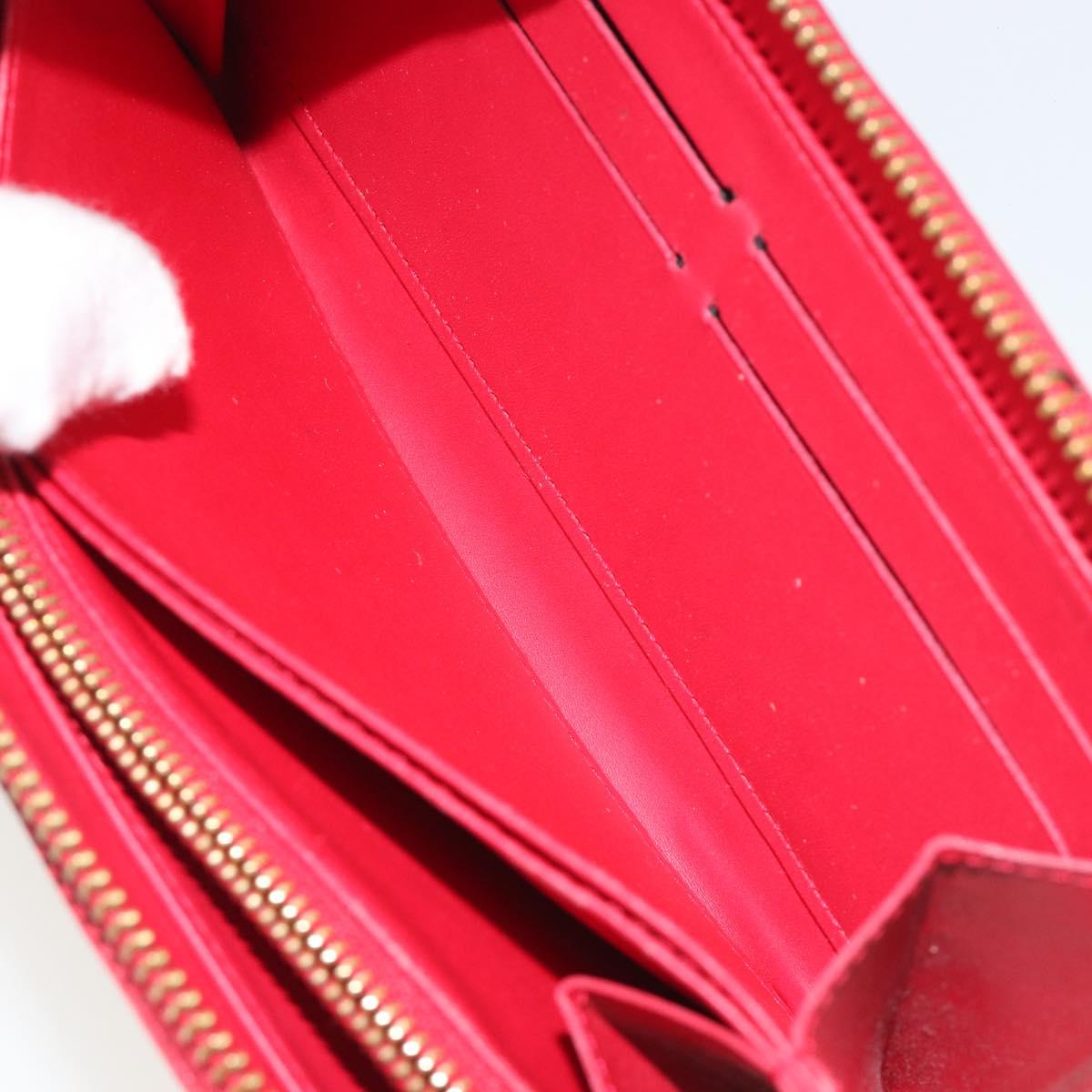 LOUIS VUITTON Monogram Vernis Zippy Wallet Long Rouge M91572 LV Auth 190517