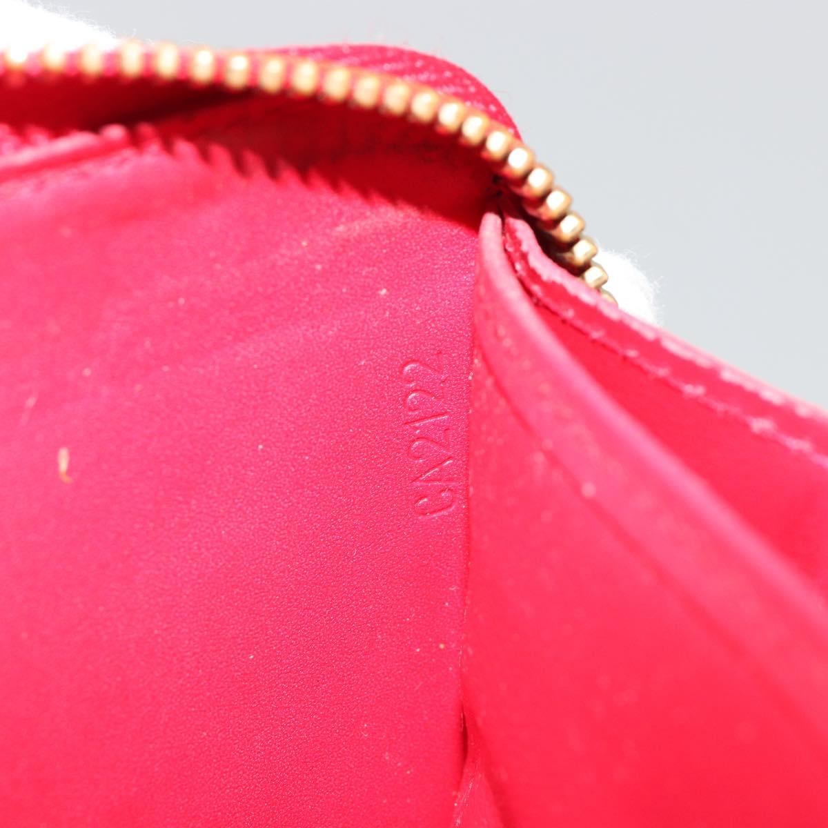 LOUIS VUITTON Monogram Vernis Zippy Wallet Long Rouge M91572 LV Auth 190517
