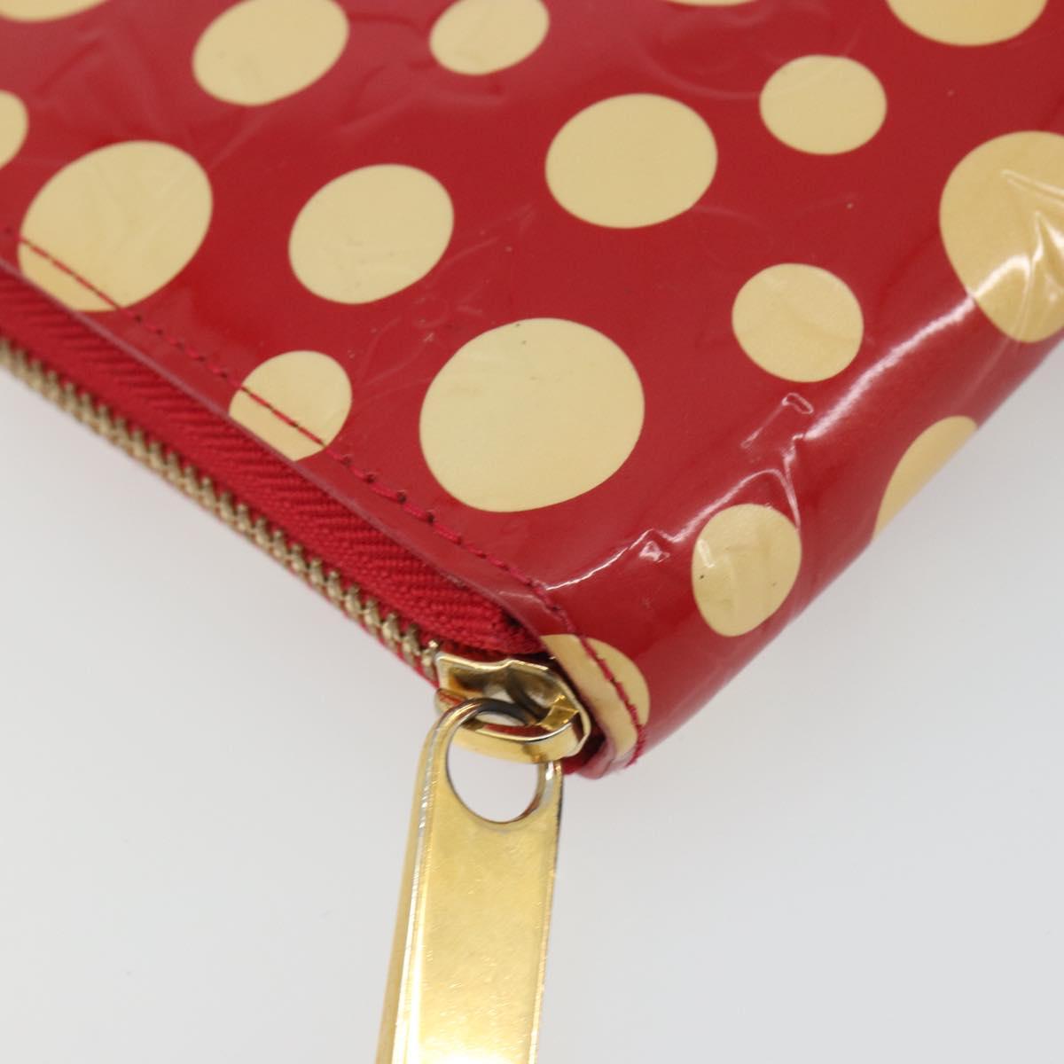LOUIS VUITTON Monogram Vernis Zippy Wallet Long Rouge M91572 LV Auth 190517