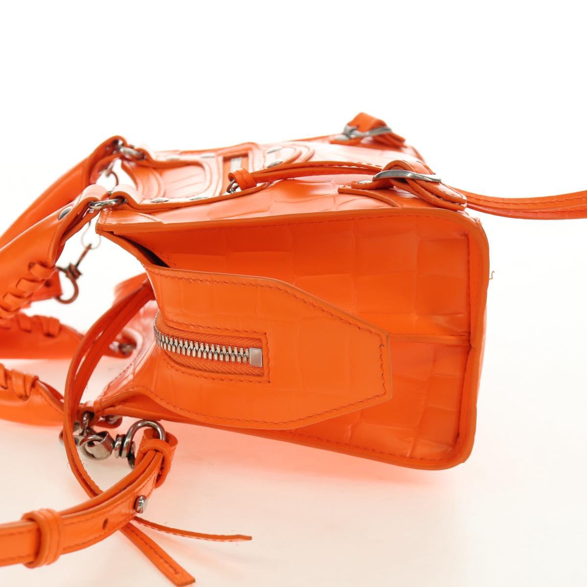 BALENCIAGA Classic City Mini Hand Bag Leather 2way Orange 638524 Auth 190519SM