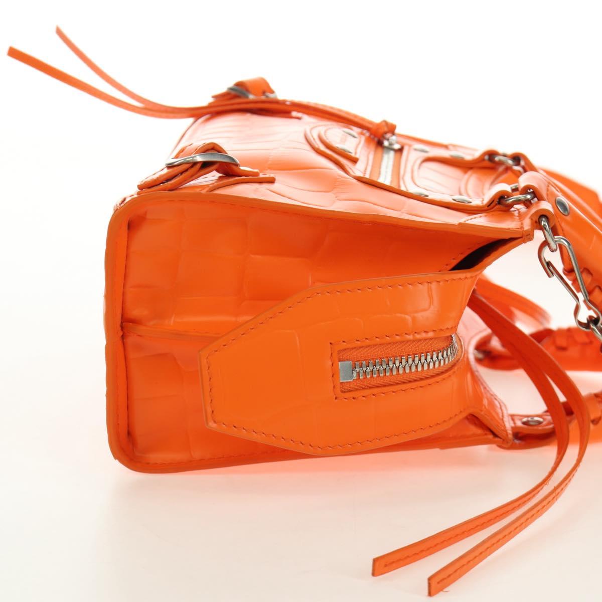 BALENCIAGA Classic City Mini Hand Bag Leather 2way Orange 638524 Auth 190519SM