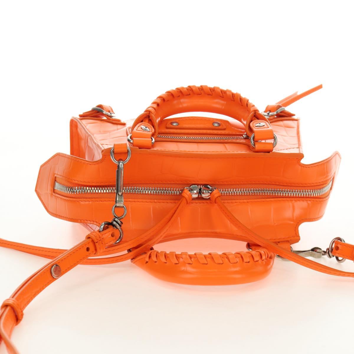 BALENCIAGA Classic City Mini Hand Bag Leather 2way Orange 638524 Auth 190519SM