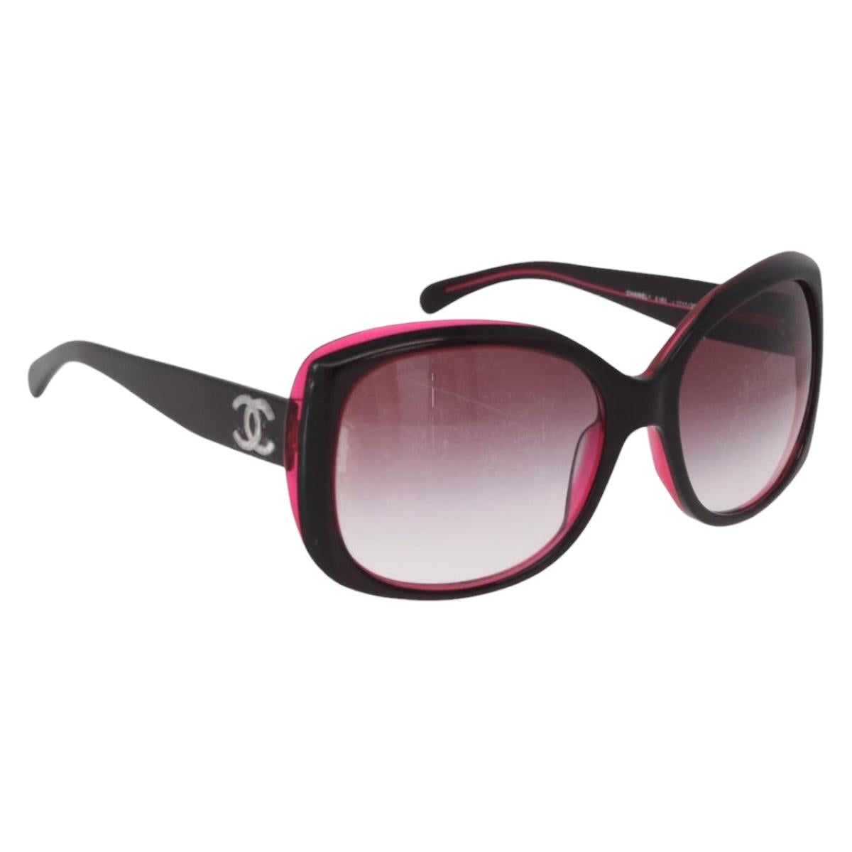 CHANEL Sunglasses Plastic Red CC Auth 190521