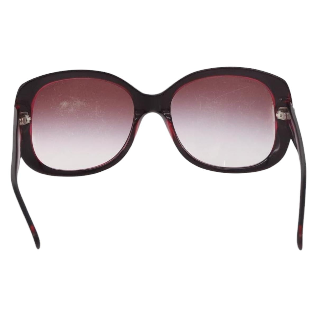 CHANEL Sunglasses Plastic Red CC Auth 190521