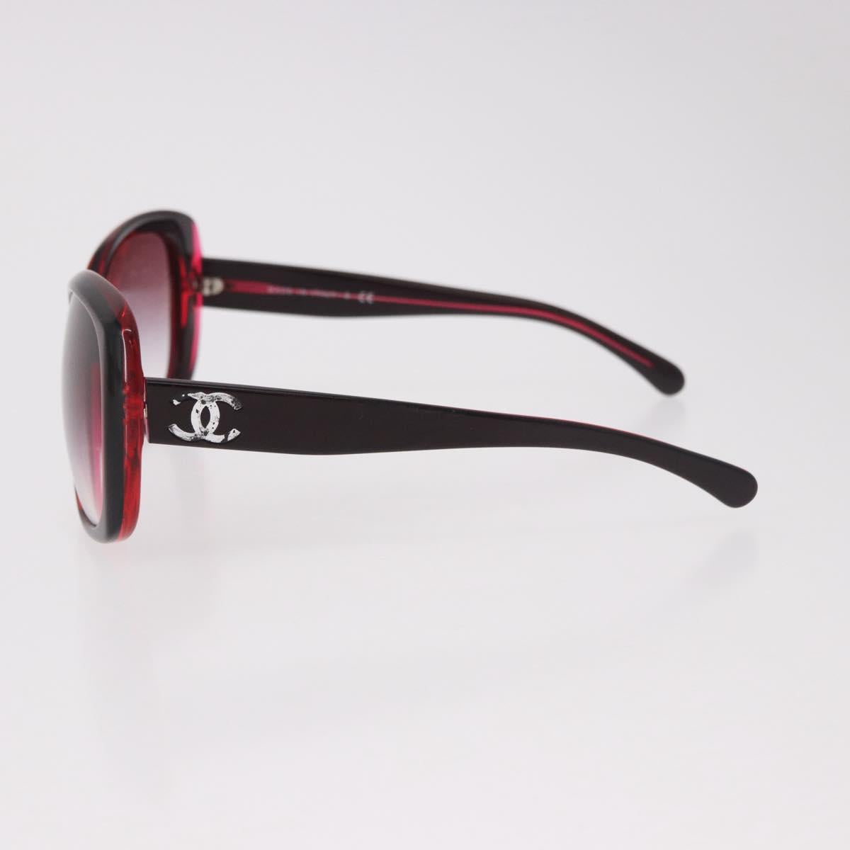 CHANEL Sunglasses Plastic Red CC Auth 190521