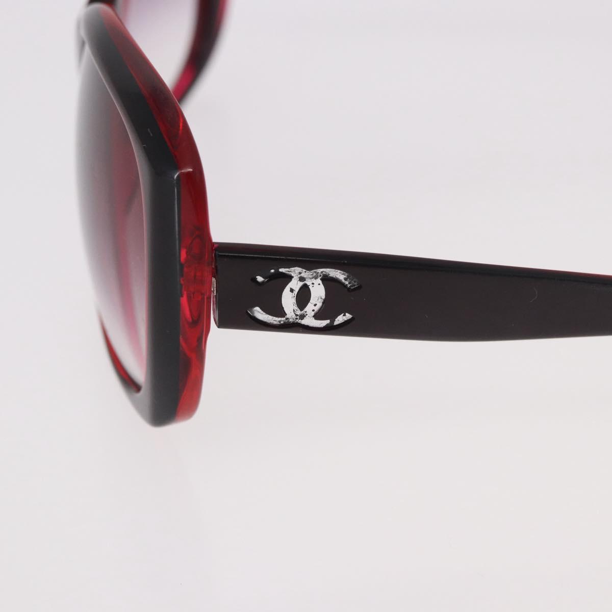 CHANEL Sunglasses Plastic Red CC Auth 190521