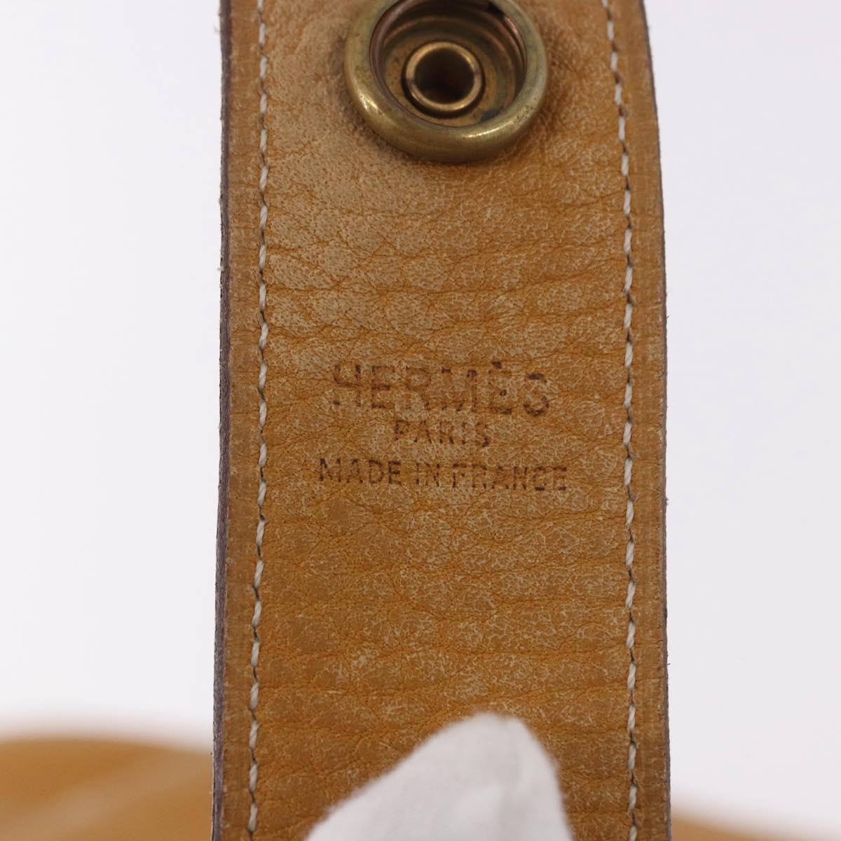 HERMES Rodeo Shoulder Bag Taurillon Leather Beige Gold Auth 190526