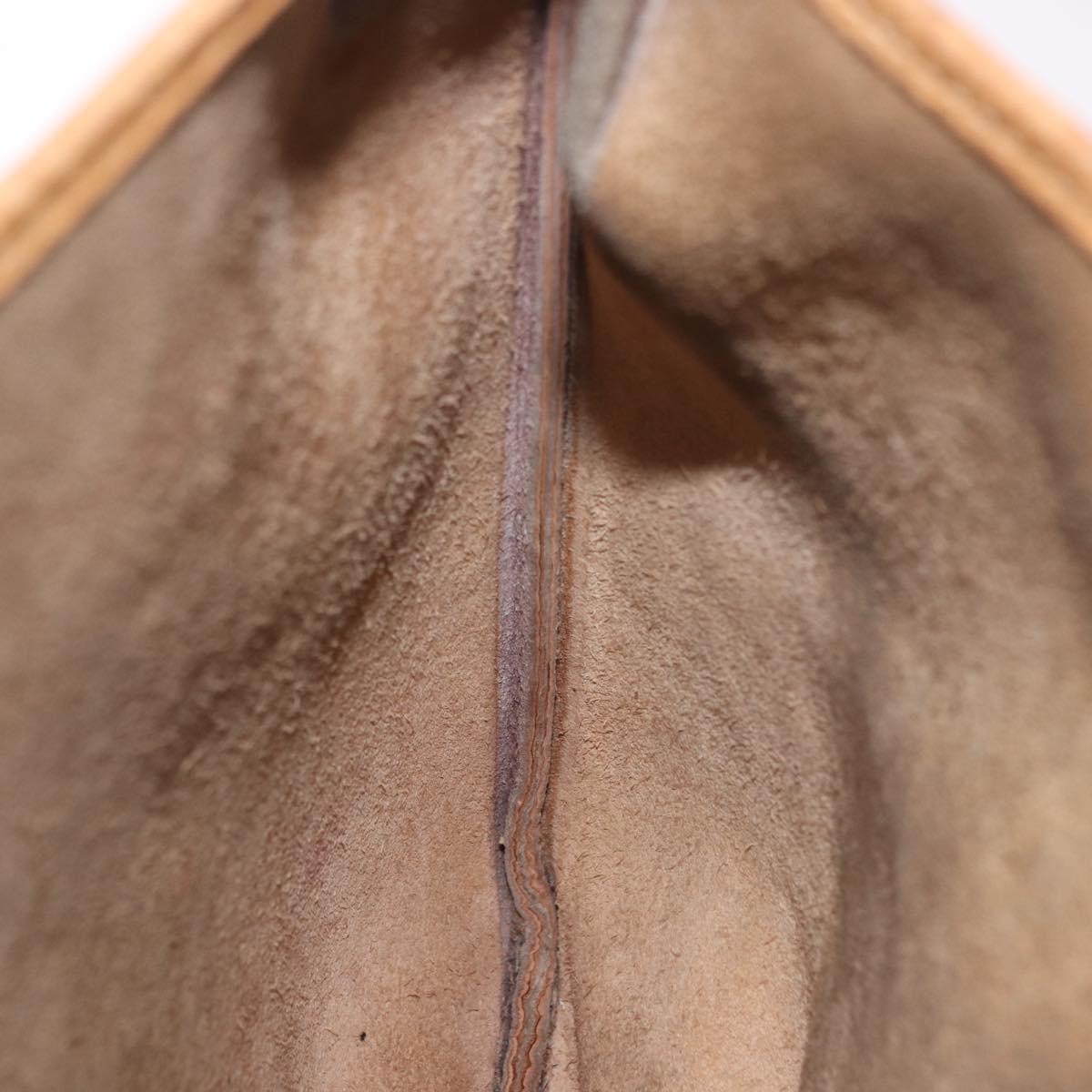HERMES Rodeo Shoulder Bag Taurillon Leather Beige Gold Auth 190526