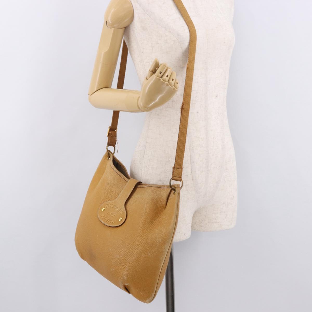 HERMES Rodeo Shoulder Bag Taurillon Leather Beige Gold Auth 190526