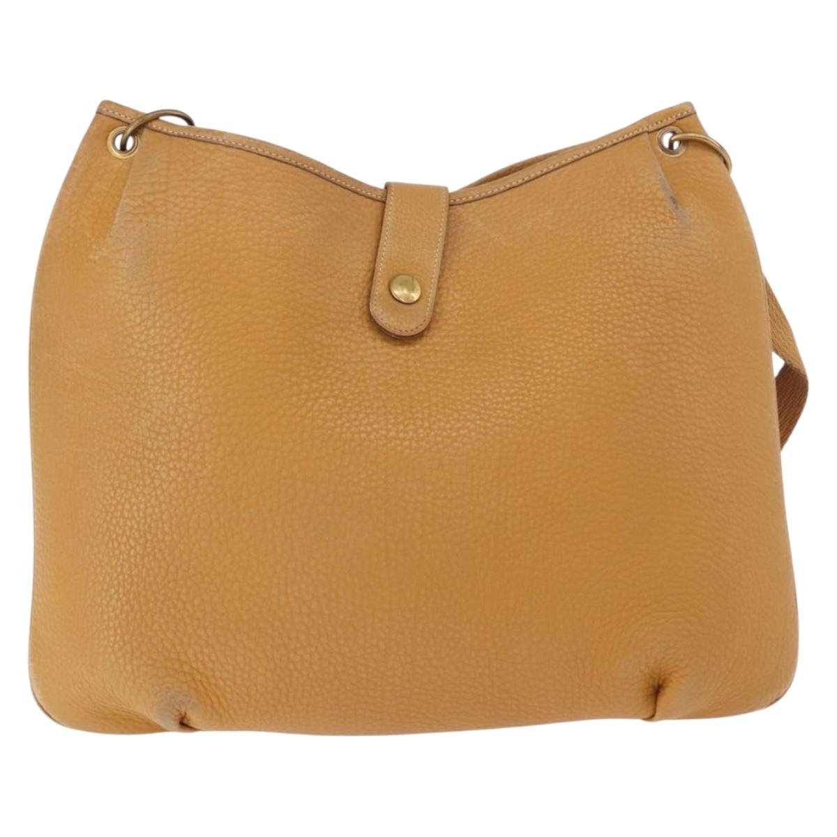HERMES Rodeo Shoulder Bag Taurillon Leather Beige Gold Auth 190526
