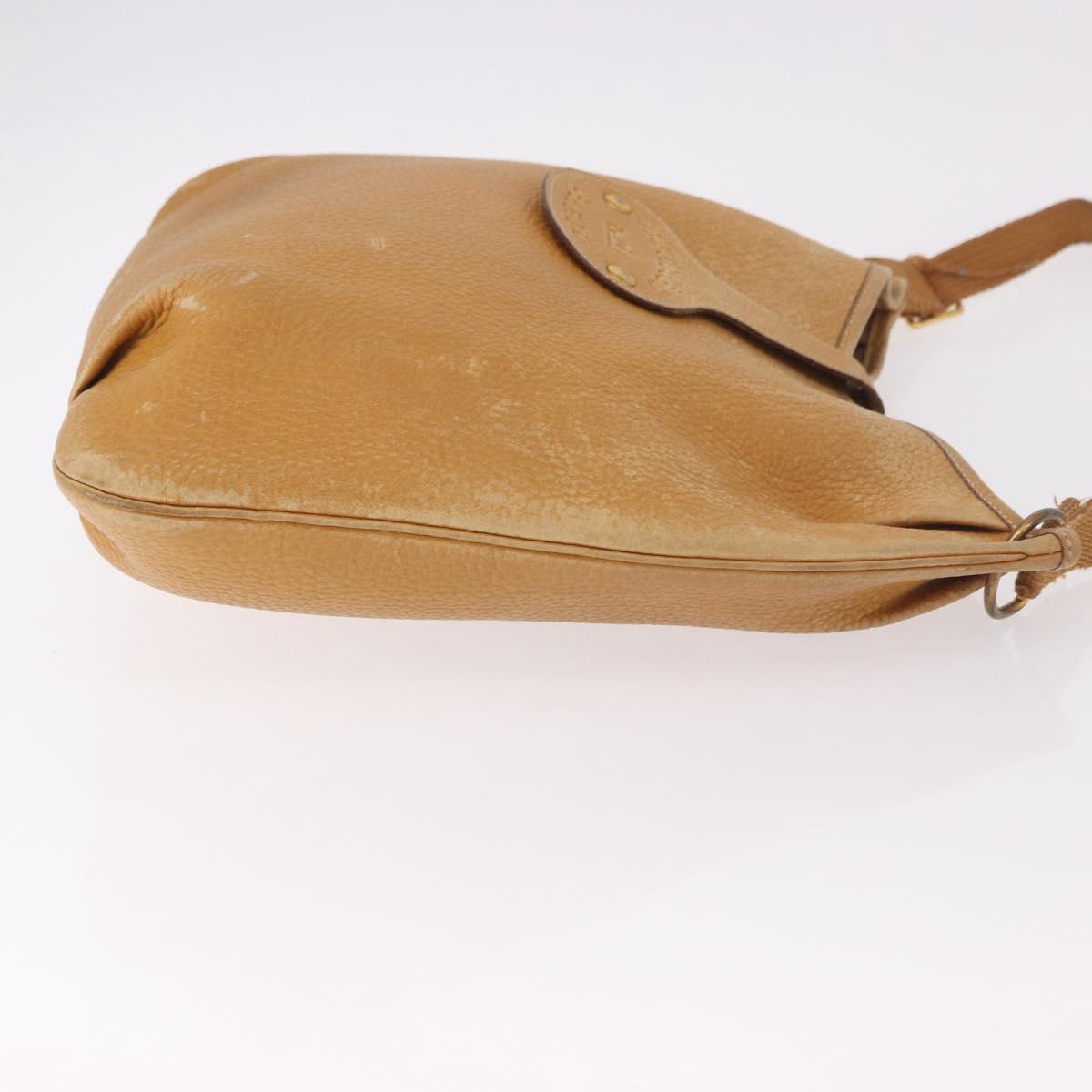 HERMES Rodeo Shoulder Bag Taurillon Leather Beige Gold Auth 190526