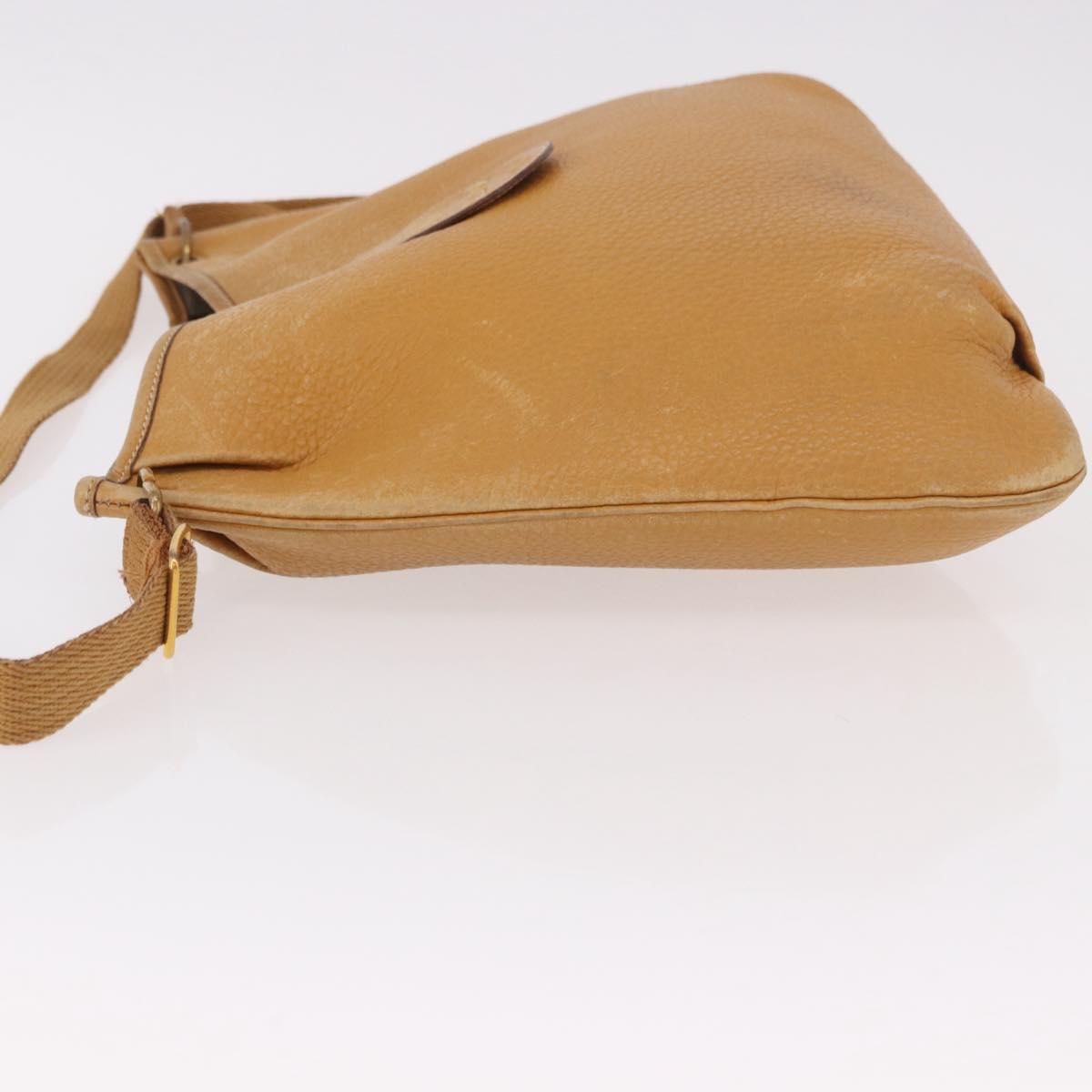 HERMES Rodeo Shoulder Bag Taurillon Leather Beige Gold Auth 190526