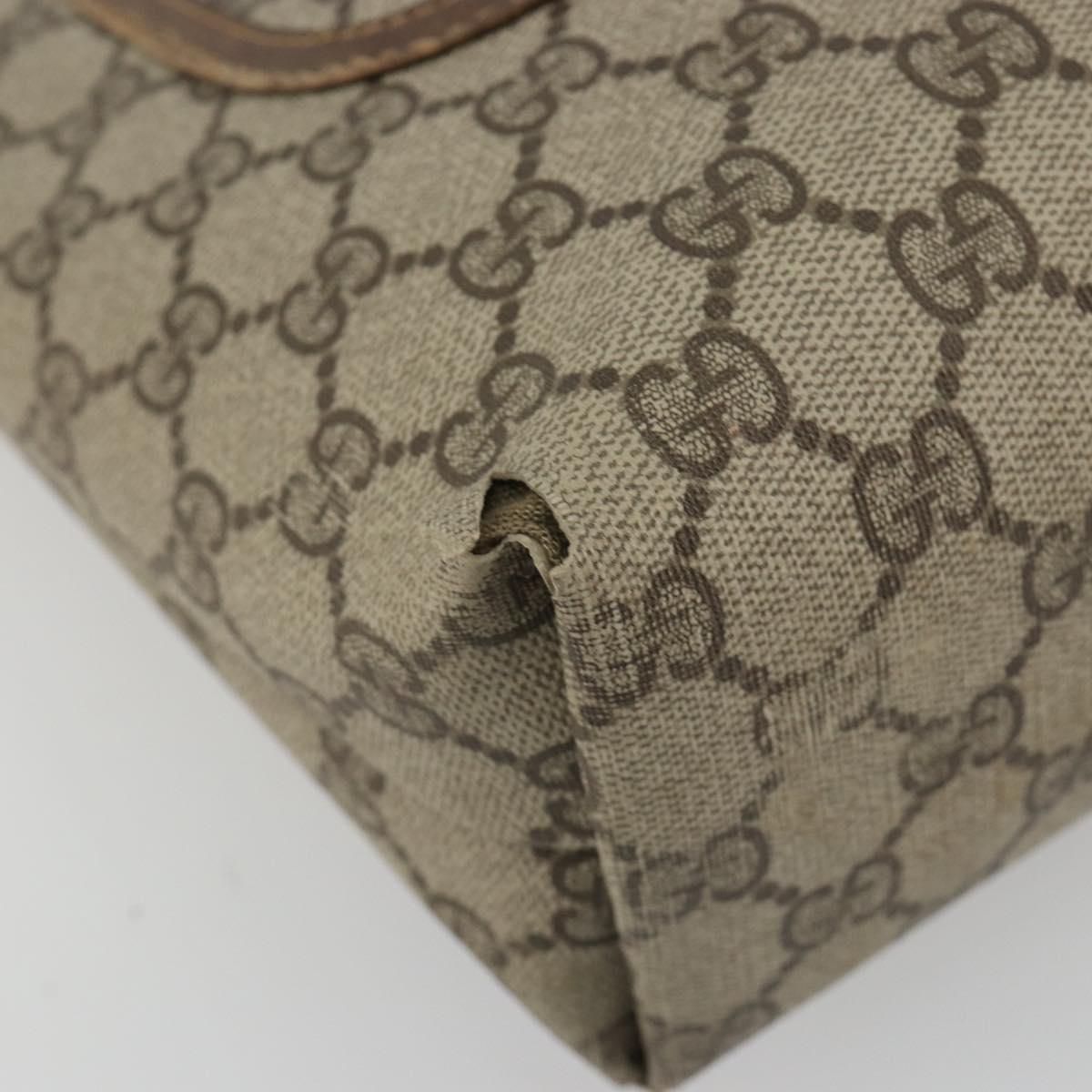 GUCCI GG Supreme Web Sherry Line Tote Bag PVC Beige Gold 39 002 4487 Auth 190532